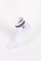 Men's Embroidered Logo With Unique Stripe on Ankle Soft Breathable Fabric All-Day Comfort Crew Socks