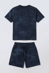 Boy's Tomato Store Summer Outfit Set Tie Dye Style Elastic Waist Draw Cord Detail
