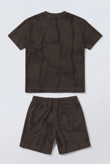 Boy's Tomato Store Summer Outfit Set Tie Dye Style Elastic Waist Draw Cord Detail