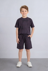 Boy's Tomato Store Summer Outfit Set Tie Dye Style Elastic Waist Draw Cord Detail