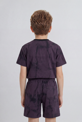 Boy's Tomato Store Summer Outfit Set Tie Dye Style Elastic Waist Draw Cord Detail