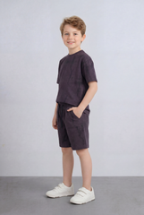 Boy's Tomato Store Summer Outfit Set Tie Dye Style Elastic Waist Draw Cord Detail