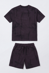 Boy's Tomato Store Summer Outfit Set Tie Dye Style Elastic Waist Draw Cord Detail