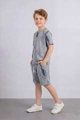 Boy's Tomato Store Tie Dye Co-Ord Set Vertical Wash Effect Outfit Slim Fit