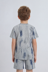 Boy's Tomato Store Tie Dye Co-Ord Set Vertical Wash Effect Outfit Slim Fit