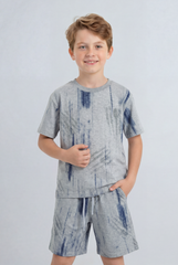 Boy's Tomato Store Tie Dye Co-Ord Set Vertical Wash Effect Outfit Slim Fit