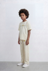 Boy's Tomato Store Matching Lounge Set Minimal Typography Print Slim Fit Outfit