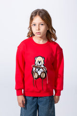 Girl's Long Sleeve Round Neck Slim Fit With Chest Print Casual Everyday Wear Comfy Sweatshirt