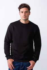 Men's Classic Crew Neck With Bold Contrast Panel On One Side Perfect For Casual Every Day Wear Slim Fit Melton Sweatshirt