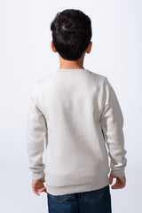 Boy’s Slim Fit Melton Asymmetric Panel Crewneck Sweatshirt