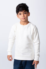 Boy’s Slim Fit Melton Asymmetric Panel Crewneck Sweatshirt