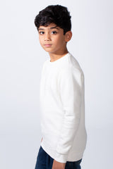 Boy’s Slim Fit Melton Asymmetric Panel Crewneck Sweatshirt
