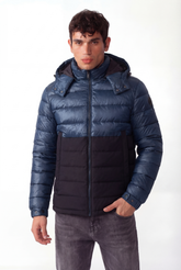 Men's Tow-Tone Puffer Waterproof Full Zipper Jacket