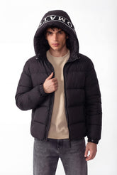 Men's Tomato Print Puffer Waterproof Hood Jacket