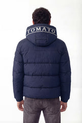 Men's Tomato Print Puffer Waterproof Hood Jacket