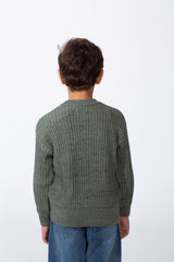 Boy's Tomato Slim Fit Jakar Cotton Crew Neck Pullover