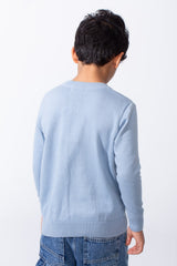 Boy’s Crew Neck Slim Fit Knitted Long Sleeve Pullover