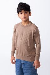 Boy’s Crew Neck Slim Fit Knitted Long Sleeve Pullover