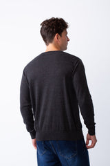 Men's Long Sleeves With V-Neckline Knit Fabric Ribbed Cuffs Casual Slim Fit Pullover
