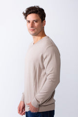 Men's Long Sleeves With V-Neckline Knit Fabric Ribbed Cuffs Casual Slim Fit Pullover