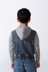 Boy’s Zip-Up Slim Fit Denim Jeans Jacket With Front Pockets
