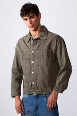 Men's Boxy Fit Jeans Denim Jacket With Pockets