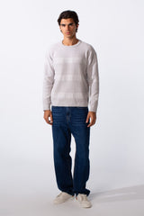 Men's Slim Fit Striped Round Neck Pullover
