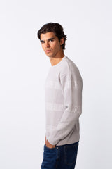 Men's Slim Fit Striped Round Neck Pullover