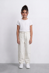 Girl's Basic Slouchy Fit Denim Jeans Casual Pants With Comfortable Relaxed Shape Tomato Store