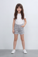 Girl’s Tomato Store Denim Shorts Classic Five Pocket Design Raw Frayed Hem Regular Fit
