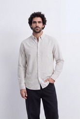 Men's Long Sleeve Vertical Striped Shirt Regular Fit for Any Occasion Tomato Store