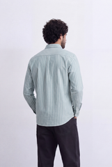 Men's Striped Regular Fit Tomato Store Shirt Lightweight Multi Stripe Pattern For A Laid-Back Smart Style