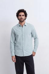 Men's Striped Regular Fit Tomato Store Shirt Lightweight Multi Stripe Pattern For A Laid-Back Smart Style