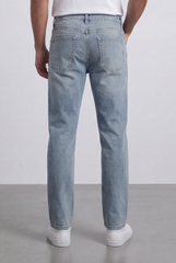 Men’s Tomato Store Light Vintage Wash Denim Essential Clean Five Pocket Design Pants