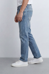 Men’s Tomato Store Light Wash Relaxed Denim Loose Straight Leg Construction Classic Five Pocket