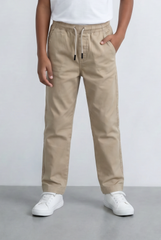 Boy's Gabardine Sherwal Cargo Pants Elastic Drawstring Waist Casual Smart Style Tomato Store