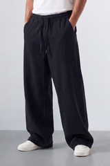 Men’s Tomato Store Drift Ease Wide Linen Pants Soft Washed Grain Texture Falls Through A Loose Flowing Shape Elastic Waist