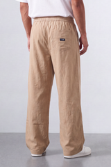 Men’s Tomato Store Easy Drape Linen Pants Wrinkled Slub Grain Gives Wide Leg Relaxed Resort Feel
