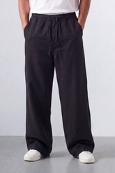Men’s Tomato Store Easy Drape Linen Pants Wrinkled Slub Grain Gives Wide Leg Relaxed Resort Feel