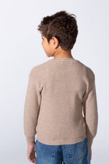 Boy's Long Sleeve Round Neckline Slim Fit Basic Comfy Classic Pullover