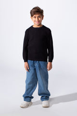 Boy's Long Sleeve Round Neckline Slim Fit Basic Comfy Classic Pullover