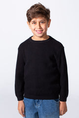 Boy's Long Sleeve Round Neckline Slim Fit Basic Comfy Classic Pullover