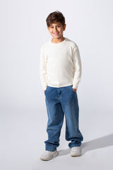 Boy's Long Sleeve Round Neckline Slim Fit Basic Comfy Classic Pullover