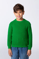 Boy's Long Sleeve Round Neckline Slim Fit Basic Comfy Classic Pullover