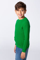 Boy's Long Sleeve Round Neckline Slim Fit Basic Comfy Classic Pullover