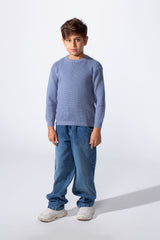 Boy's Long Sleeve Round Neckline Slim Fit Basic Comfy Classic Pullover