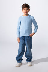 Boy's Long Sleeve Round Neckline Slim Fit Basic Comfy Classic Pullover