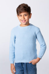 Boy's Long Sleeve Round Neckline Slim Fit Basic Comfy Classic Pullover