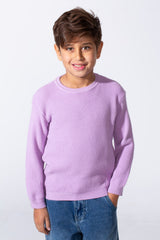 Boy's Long Sleeve Round Neckline Slim Fit Basic Comfy Classic Pullover