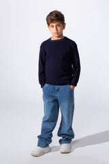Boy's Long Sleeve Round Neckline Slim Fit Basic Comfy Classic Pullover